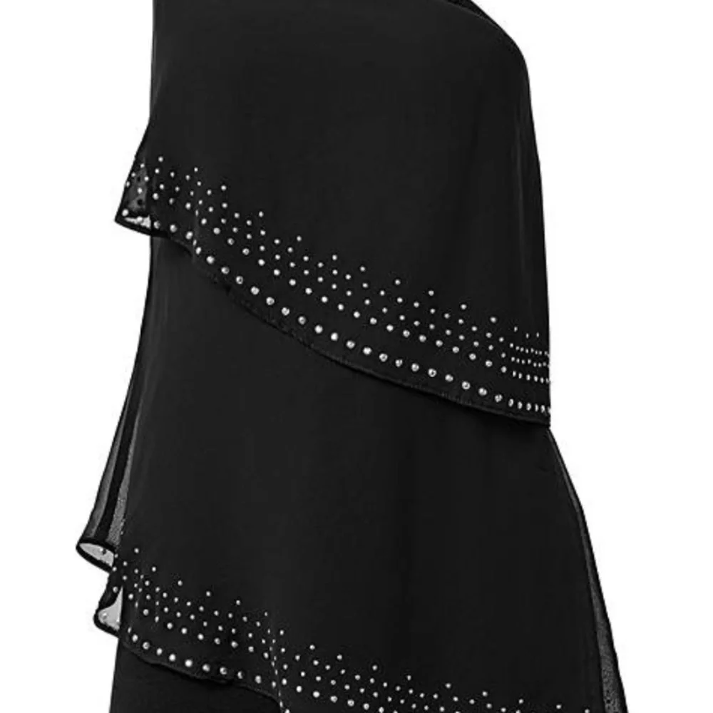 Plus Size One-Shoulder
Embellished Dress Black color Size 3X - Picture 6 of 9